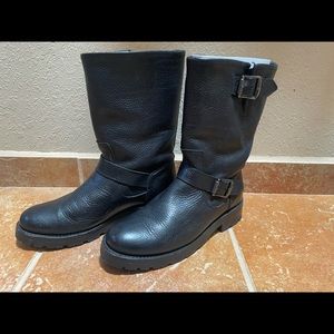 Frye Natalie Mid Engineer Lug Shearling Boots